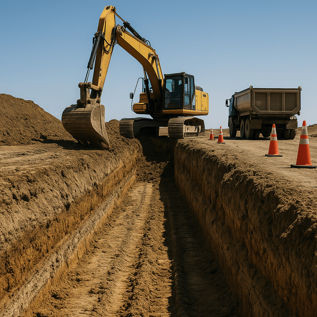 Excavation Company startup costs illustration — typical equipment and setup