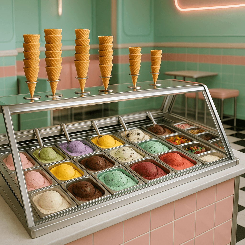 Ice Cream Shop startup costs illustration — typical equipment and setup