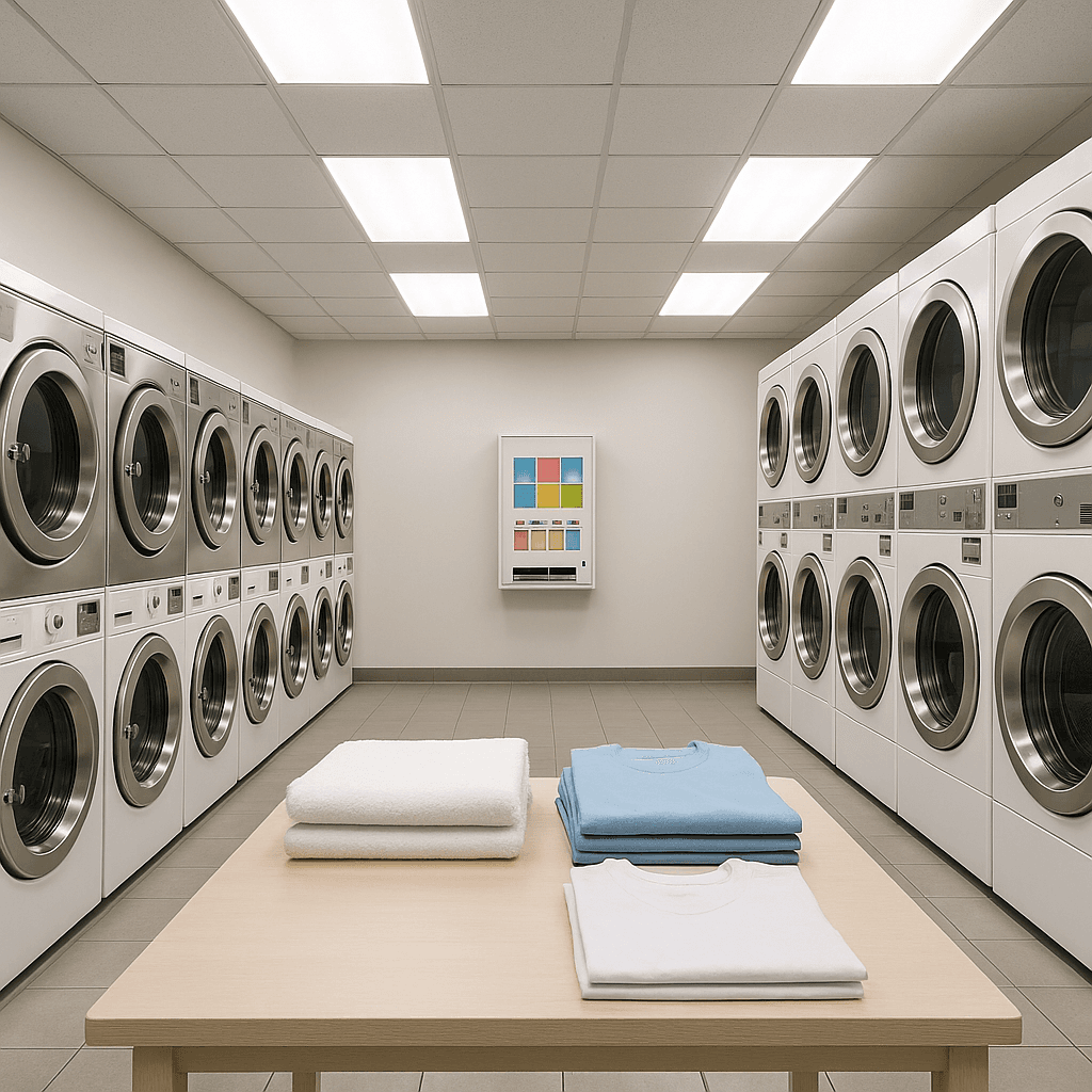 Laundromat startup costs illustration — typical equipment and setup