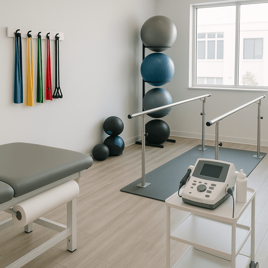 Physical Therapy Clinic startup costs illustration — typical equipment and setup