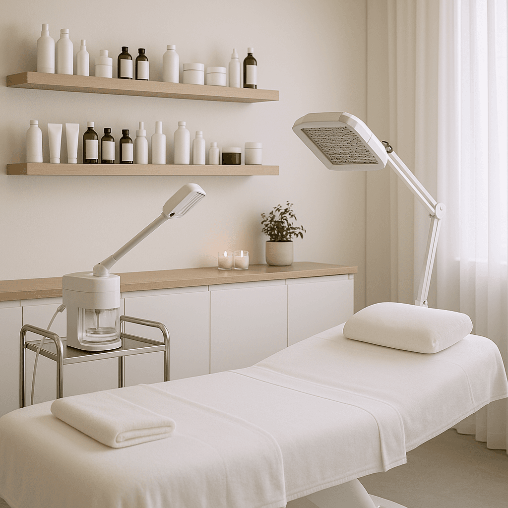 Esthetics & Skincare Business startup costs illustration — typical equipment and setup