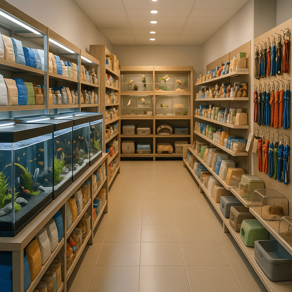 Pet Store startup costs illustration — typical equipment and setup