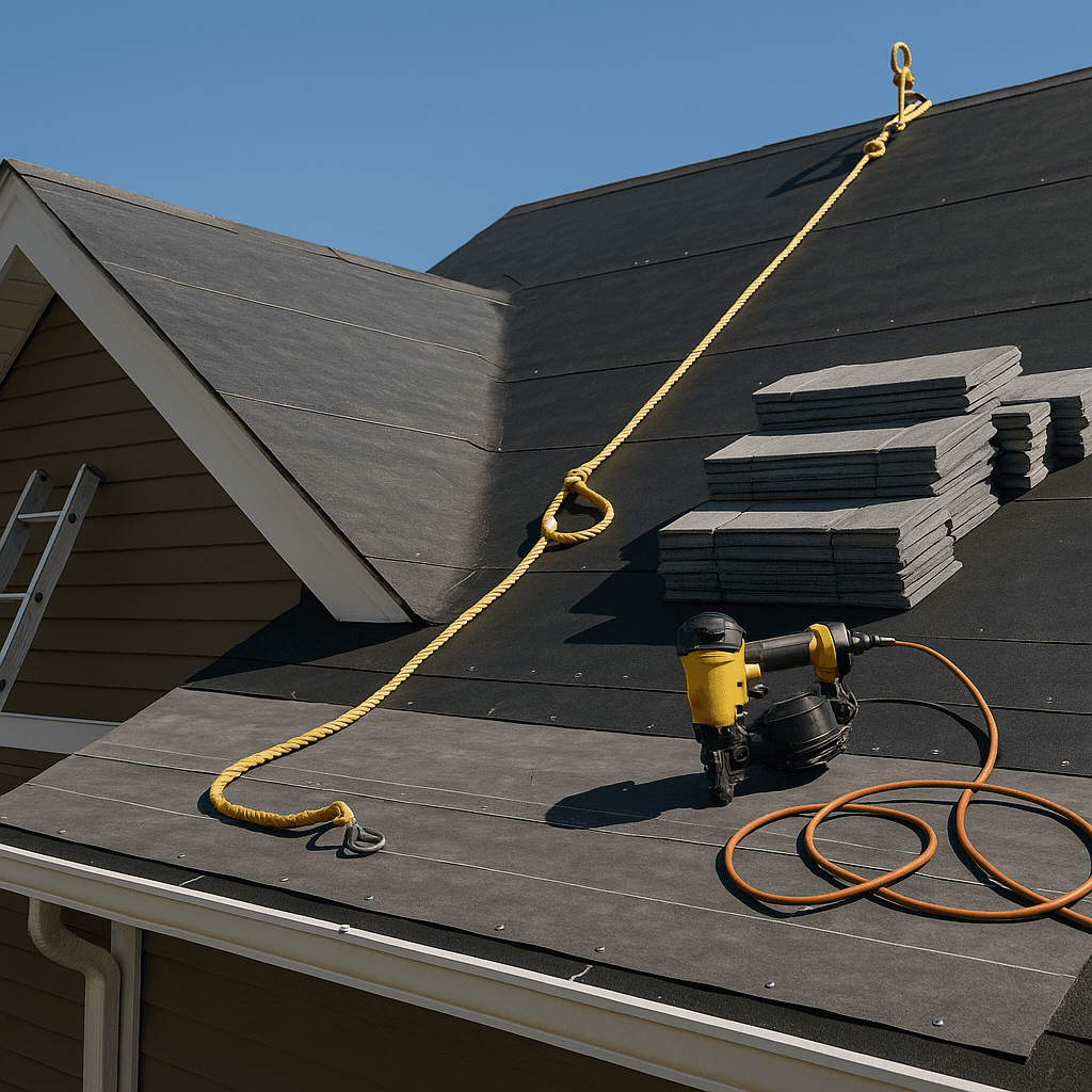 Roofing Company startup costs illustration — typical equipment and setup